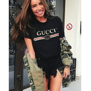 GUCCI Oversized Logo Black T-Shirt M